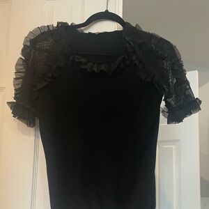 Elegant Black Ruffle Sleeve Top